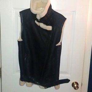 Michael Kors faux sherpa leather vest.